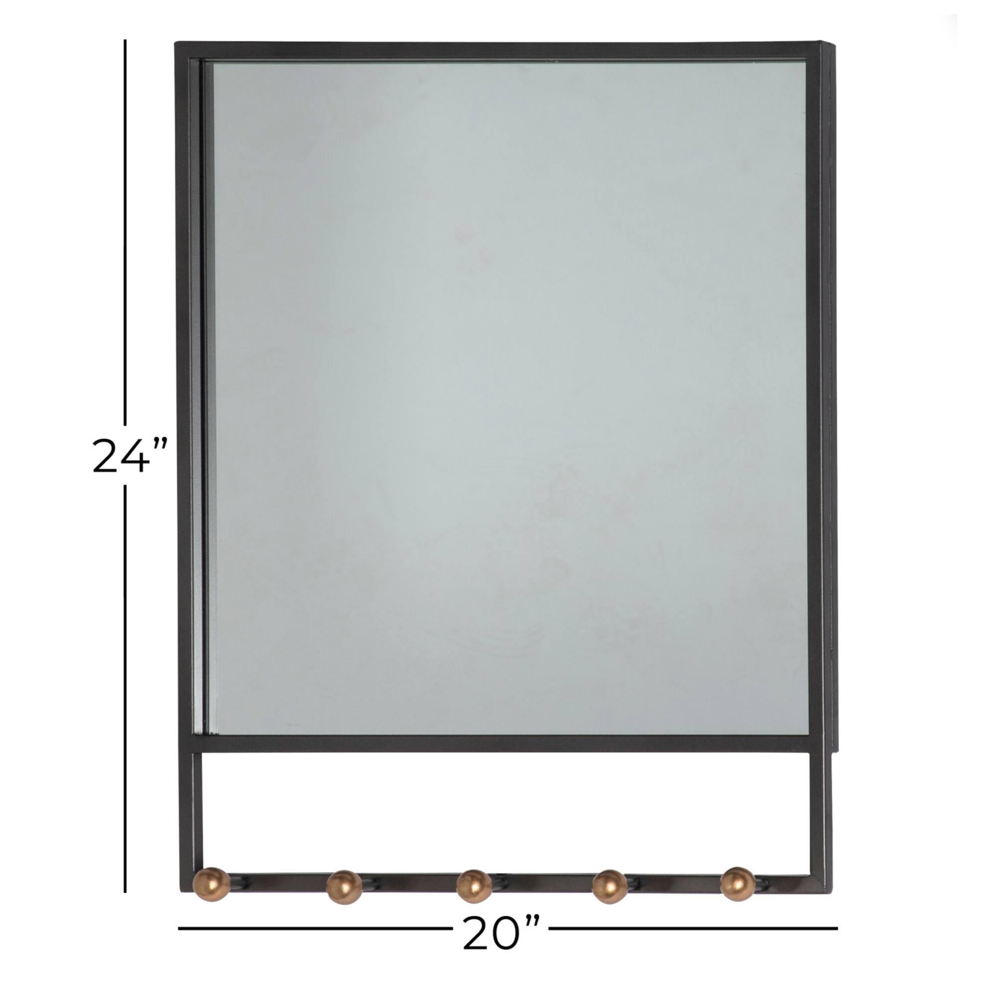 The Novogratz 24" Black Industrial Metal Wall Mirror